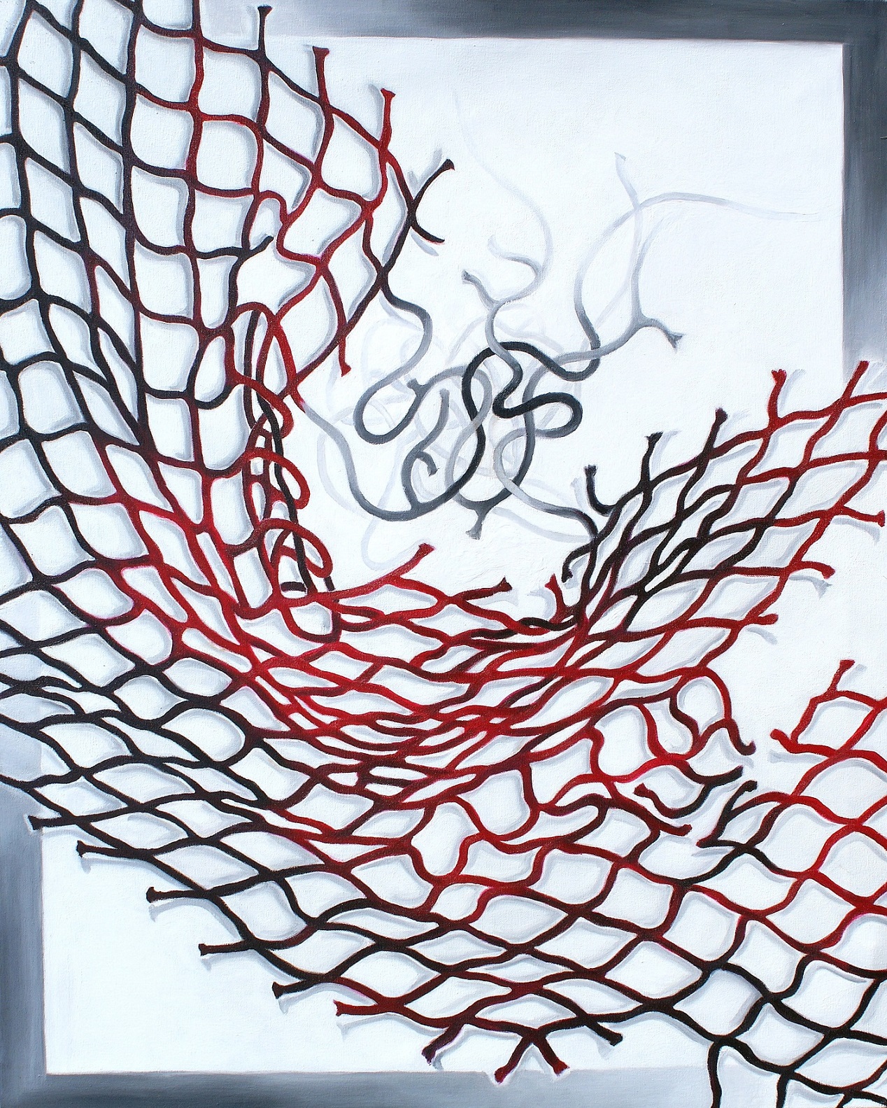 Red Net  (Oil on canvas, 80cm x 100cm)